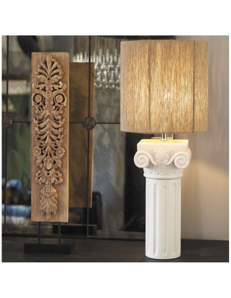 Blanc D' Ivoire - Base lampada COLONNE GM in ceramica beige dia. 18x35 h