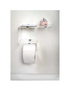 iPLEX Design - Clio Mensola Rotolo E Ripiano 2 in plexiglass - Trasparente - 30,5x30,5x15 cm 2