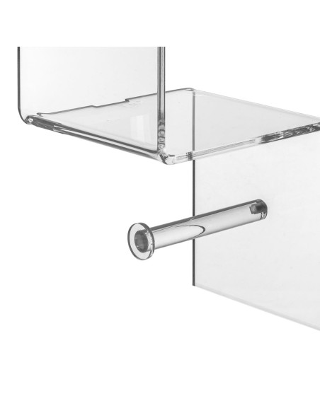 iPLEX Design - Clio Mensola Rotolo E Ripiano 2 in plexiglass - Trasparente - 30,5x30,5x15 cm