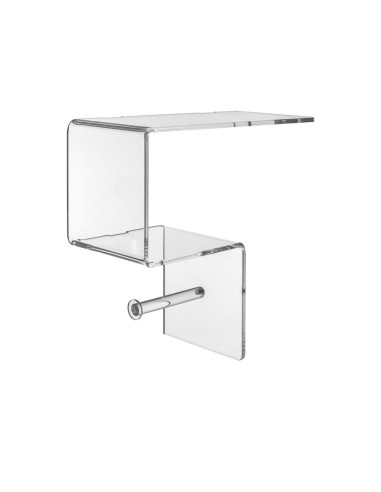 iPLEX Design - Clio Mensola Rotolo E Ripiano 2 in plexiglass - Trasparente - 30,5x30,5x15 cm
