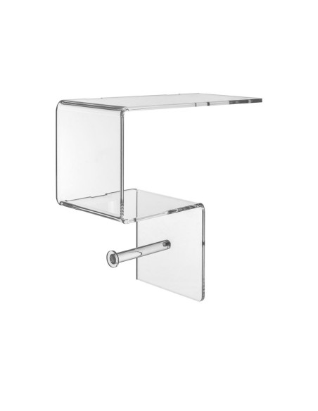 iPLEX Design - Clio Mensola Rotolo E Ripiano 2 in plexiglass - Trasparente - 30,5x30,5x15 cm