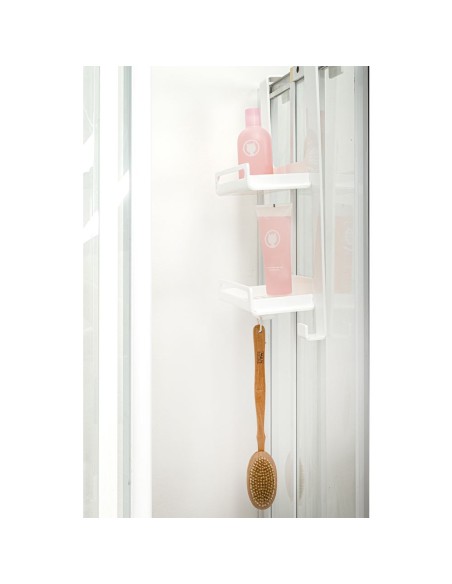 iPLEX Design - Clio Mensola Doccia White in plexiglass - bianco - 33x19x56 cm
