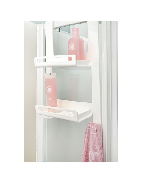iPLEX Design - Clio Mensola Doccia White in plexiglass - bianco - 33x19x56 cm