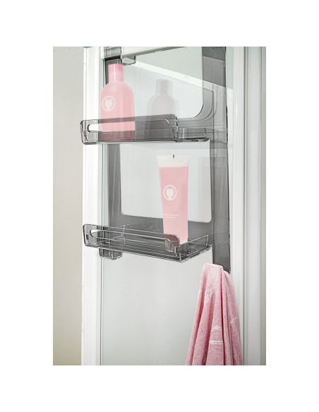 iPLEX Design - Clio Mensola Doccia Fume' in plexiglass - fumè - 33x19x56 cm
