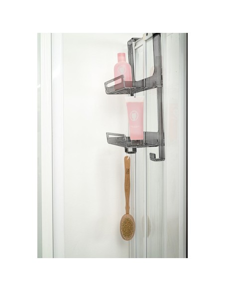 iPLEX Design - Clio Mensola Doccia Fume' in plexiglass - fumè - 33x19x56 cm
