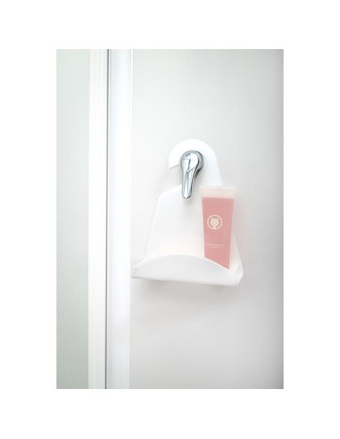 iPLEX Design - Clio Mensola Doccia Gruccia White in plexiglass - bianco - 24x31,5x10 cm