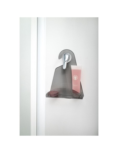 iPLEX Design - Clio Mensola Doccia Gruccia Fume' in plexiglass - fumè - 24x31,5x10 cm