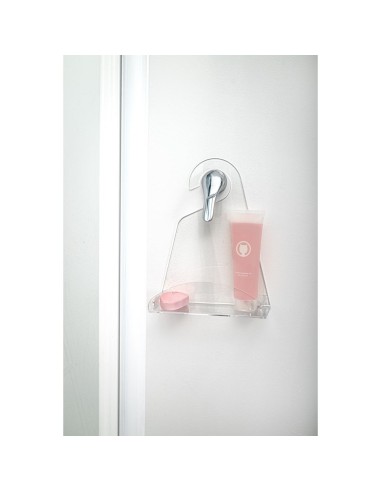 iPLEX Design - Clio Mensola Doccia Gruccia in plexiglass - Trasparente - 24x31,5x10 cm