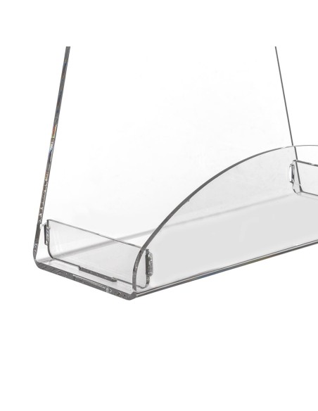 iPLEX Design - Clio Mensola Doccia Gruccia in plexiglass - Trasparente - 24x31,5x10 cm