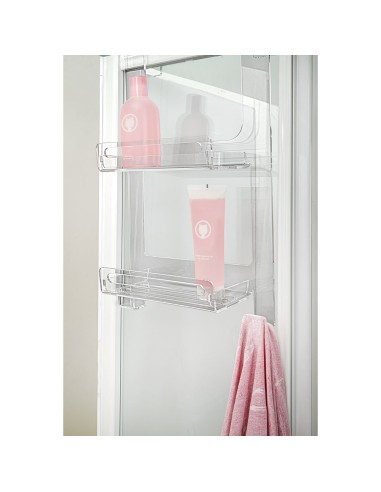 iPLEX Design - Clio Mensola Doccia in plexiglass - Trasparente - 33x19x56 cm