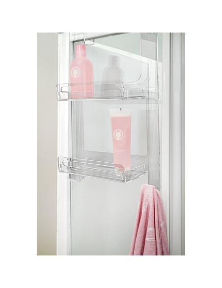 iPLEX Design - Clio Mensola Doccia in plexiglass - Trasparente - 33x19x56 cm