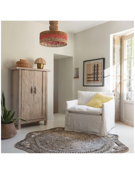 Blanc D' Ivoire - Vaso Ero in cemento beige effetto sacco cm 40,7x40x30