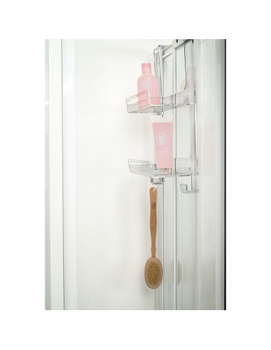 iPLEX Design - Clio Mensola Doccia in plexiglass - Trasparente - 33x19x56 cm