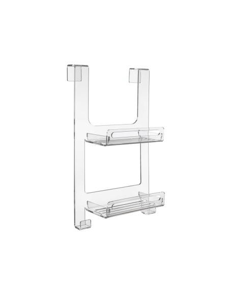 iPLEX Design - Clio Mensola Doccia in plexiglass - Trasparente - 33x19x56 cm
