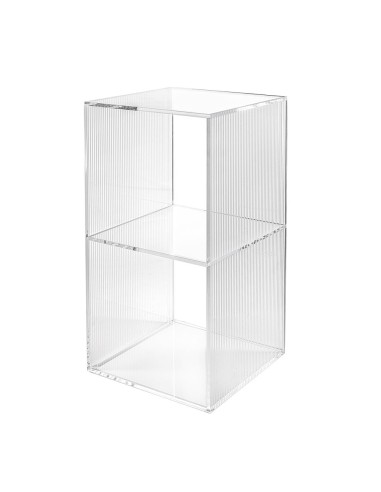 iPLEX Design - Clio Cubo Double Da Terra Plisse' in plexiglass - Trasparente - 30x60x30 cm