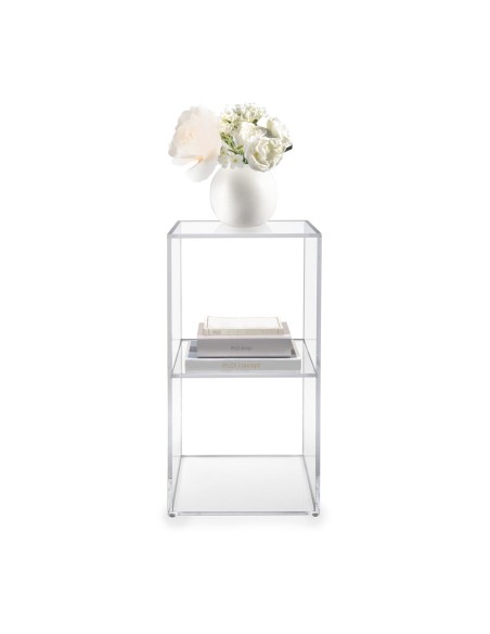 iPLEX Design - Clio Cubo Double Da Terra in plexiglass - Trasparente - 30x60x30 cm