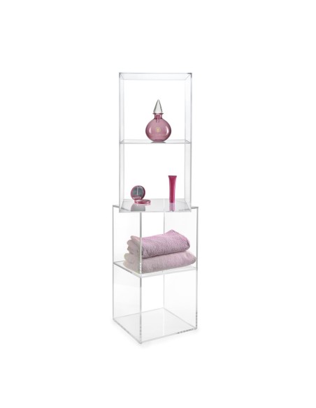 iPLEX Design - Clio Cubo Double Da Terra in plexiglass - Trasparente - 30x60x30 cm