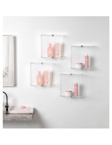 iPLEX Design - Clio Cubo Da Parete in plexiglass - Trasparente - 30x30x15 cm