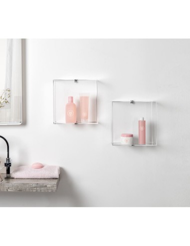 iPLEX Design - Clio Cubo Da Parete in plexiglass - Trasparente - 30x30x15 cm