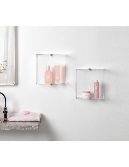 iPLEX Design - Clio Cubo Da Parete in plexiglass - Trasparente - 30x30x15 cm