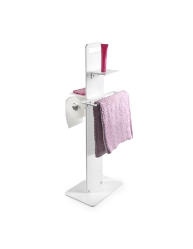iPLEX Design - Clio Colonnina Bagno (Portacarta Ascugamano E Sapone Da Bidet) White in plexiglass - bianco - 31x87x23 cm