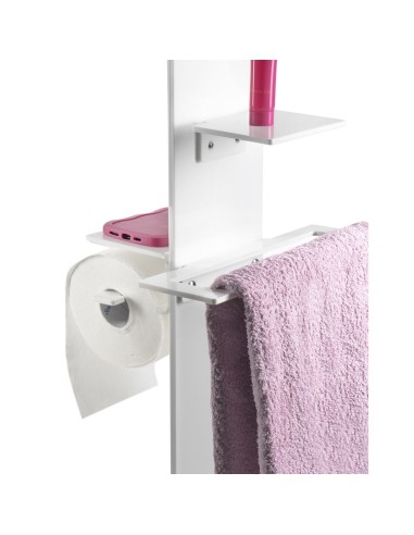 iPLEX Design - Clio Colonnina Bagno (Portacarta Ascugamano E Sapone Da Bidet) White in plexiglass - bianco - 31x87x23 cm
