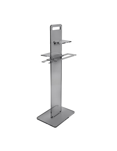 iPLEX Design - Clio Colonnina Bagno (Portacarta Ascugamano E Sapone Da Bidet) Fume' in plexiglass - fumè - 31x87x23 cm