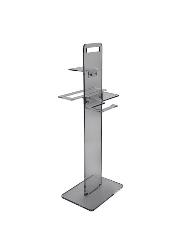 iPLEX Design - Clio Colonnina Bagno (Portacarta Ascugamano E Sapone Da Bidet) Fume' in plexiglass - fumè - 31x87x23 cm