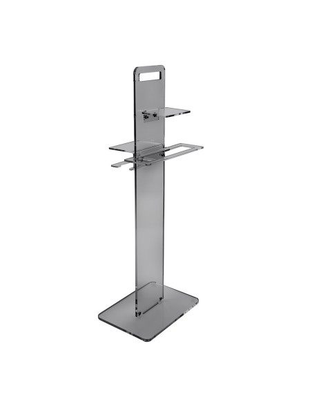 iPLEX Design - Clio Colonnina Bagno (Portacarta Ascugamano E Sapone Da Bidet) Fume' in plexiglass - fumè - 31x87x23 cm