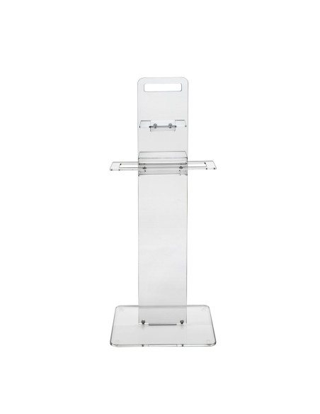 iPLEX Design - Clio Colonnina Bagno (Portacarta Ascugamano E Sapone Da Bidet) in plexiglass - Trasparente - 31x87x23 cm