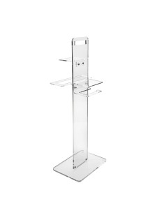 iPLEX Design - Clio Colonnina Bagno (Portacarta Ascugamano E Sapone Da Bidet) in plexiglass - Trasparente - 31x87x23 cm