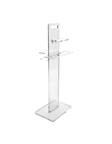 iPLEX Design - Clio Colonnina Bagno (Portacarta Ascugamano E Sapone Da Bidet) in plexiglass - Trasparente - 31x87x23 cm