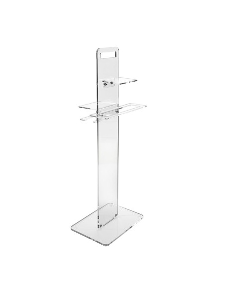 iPLEX Design - Clio Colonnina Bagno (Portacarta Ascugamano E Sapone Da Bidet) in plexiglass - Trasparente - 31x87x23 cm