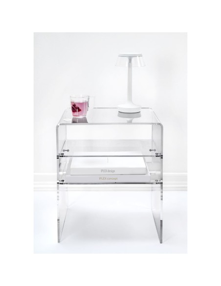 iPLEX Design - Lyn Comodino Trasparente in plexiglass - 40x50x33 cm