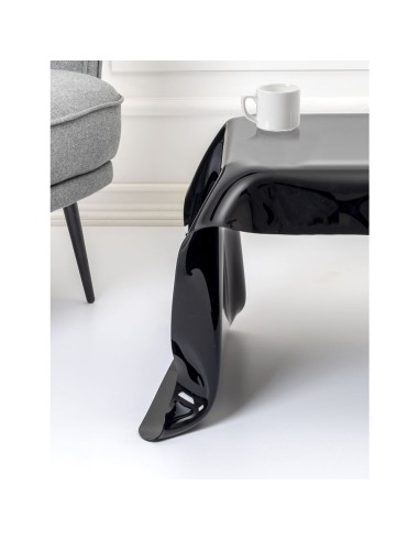 iPLEX Design - Drappeggi Tavolo Quadrato Basso Nero in plexiglass - 60x40x75 cm
