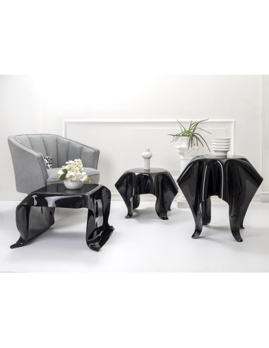 iPLEX Design - Drappeggi Tavolo Quadrato Basso Nero in plexiglass - 60x40x75 cm