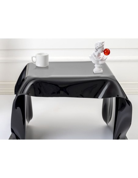 iPLEX Design - Drappeggi Tavolo Quadrato Basso Nero in plexiglass - 60x40x75 cm