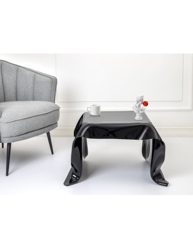 iPLEX Design - Drappeggi Tavolo Quadrato Basso Nero in plexiglass - 60x40x75 cm