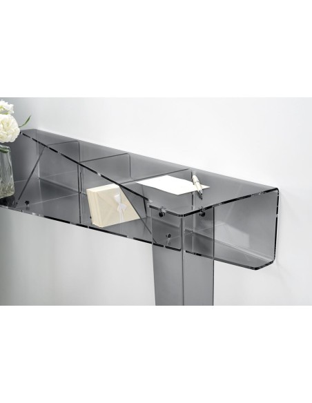 iPLEX Design - Chopin Consolle Fume' in plexiglass - grigio fumè - 100x30x83,5h Cm