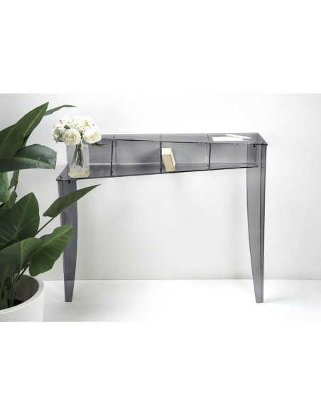 iPLEX Design - Chopin Consolle Fume' in plexiglass - grigio fumè - 100x30x83,5h Cm