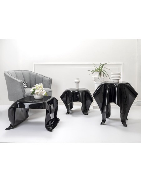 iPLEX Design - Drappeggi Tavolo Tondo Basso Nero in pmma 60x0x45h cm - 60x45x cm