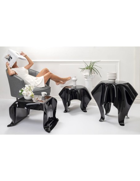 iPLEX Design - Drappeggi Tavolo Tondo Basso Nero in pmma 60x0x45h cm - 60x45x cm