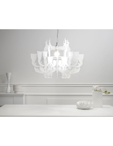 iPLEX Design - Ca Foscari Sospensione Bianco Satinato in plexiglass - 71x50x71 cm