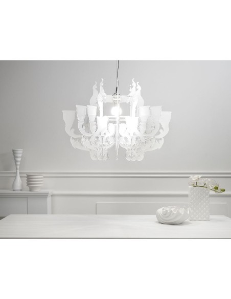 iPLEX Design - Ca Foscari Sospensione Bianco Satinato in plexiglass - 71x50x71 cm