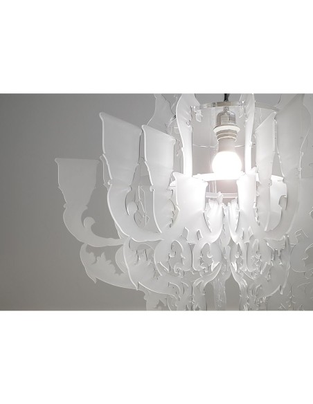 iPLEX Design - Ca Foscari Sospensione Bianco Satinato in plexiglass - 71x50x71 cm