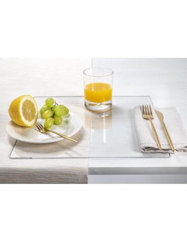 iPLEX Design - Bon Ton Sottopiatto Quadrato Trasparente in plexiglass - 33x0,3x33 cm