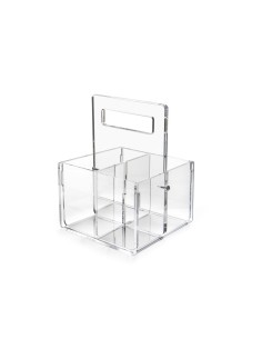 iPLEX Design - Bon Ton P/Posate 4 Sedi C/Manico Trasp. in pmma - Trasparente - 14x21x14,5 cm 2
