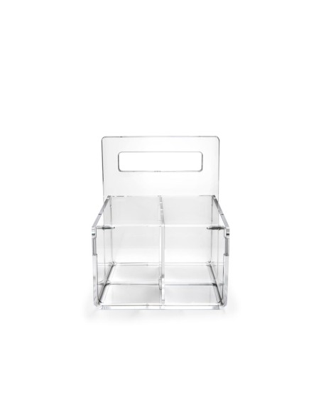 iPLEX Design - Bon Ton P/Posate 4 Sedi C/Manico Trasp. in pmma - Trasparente - 14x21x14,5 cm