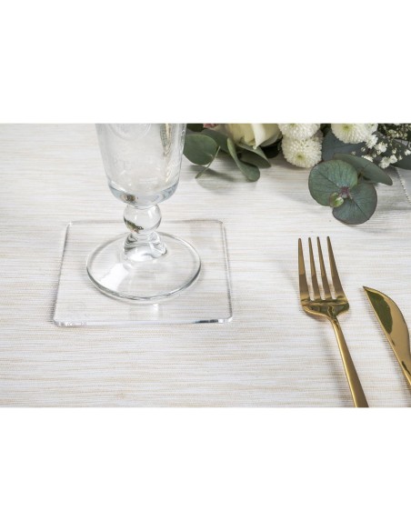 iPLEX Design - Bon Ton Sottobicchiere Trasparente in plexiglass - 10x0,3x10 cm
