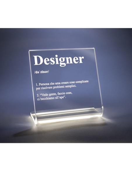 iPLEX Design - Lucilio Lampada Designer in plexiglass - Trasparente - 20x20x9 cm